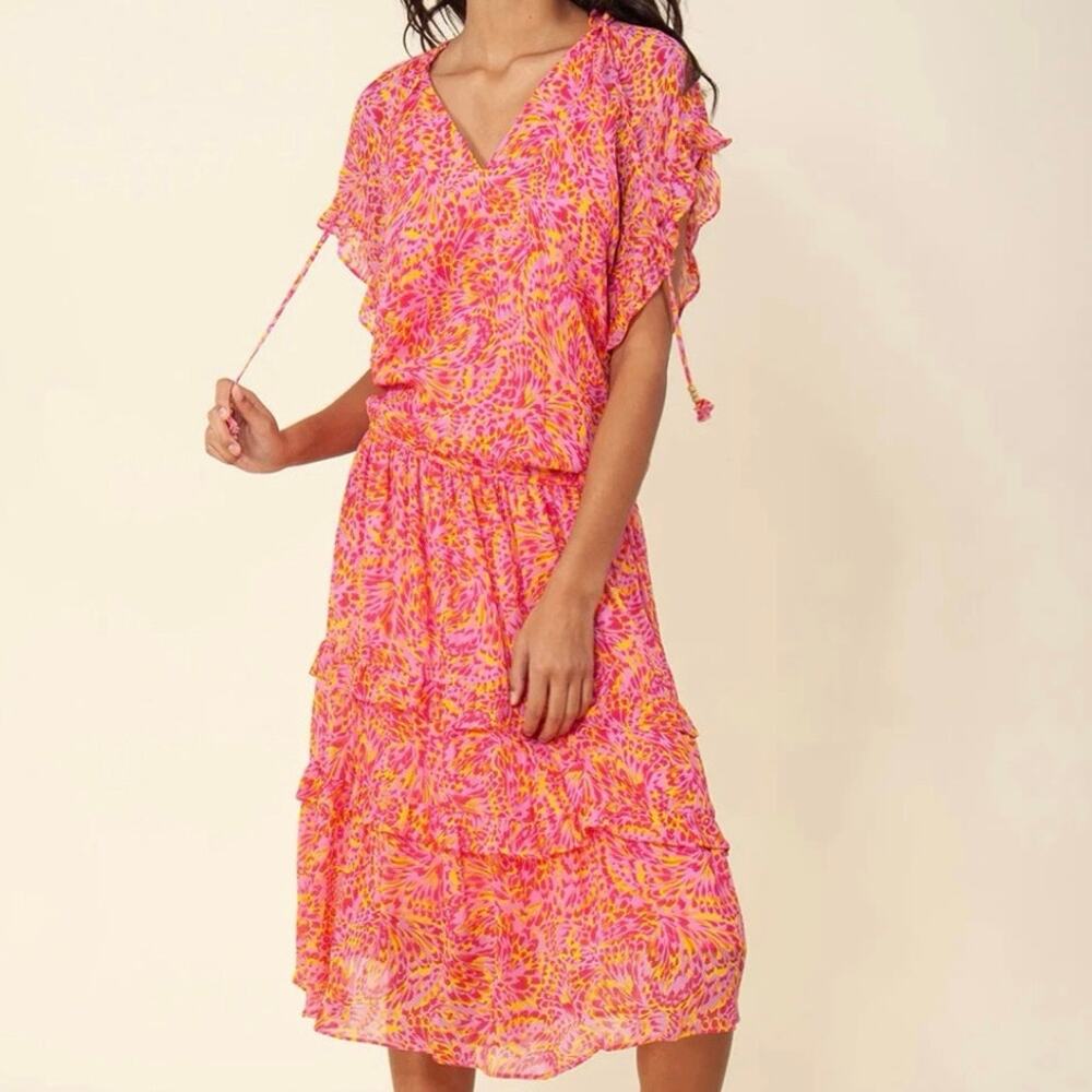 Hale Bob Honey Blouson Midi Dress
